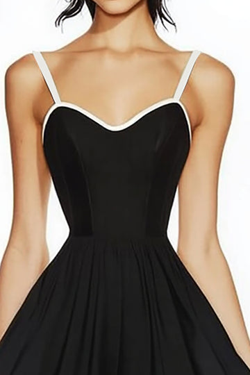A Line Spaghetti Straps Little Black Dress